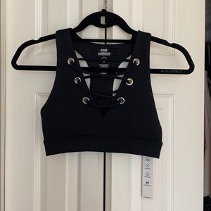 Good American Lace Up Sports Bra